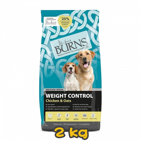 [BURNS] 犬用 Adult, Senior WEIGHT CONTROL+ Chicken & Oats 體重控制雞肉高燕麥配方成犬及高齡犬乾糧 2kg
