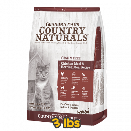 [COUNTRY NATURALS] 貓用 無穀物雞肉鯡魚低敏感配方全貓乾糧 GRAIN FREE Chicken Meal & Herring Meal Recipe 3lbs