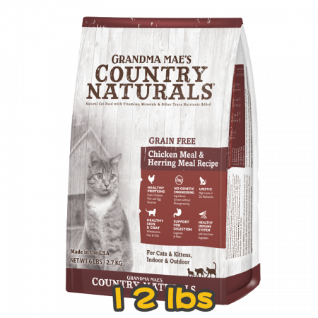 [COUNTRY NATURALS] 貓用 無穀物雞肉鯡魚低敏感配方全貓乾糧 GRAIN FREE Chicken Meal & Herring Meal Recipe 12lbs
