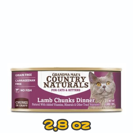[將會停產] [COUNTRY NATURALS] 貓用 草飼羊角切肉塊配方全貓罐頭 LAMB CHUNKS DINNER Cat Canned Food 2.8oz