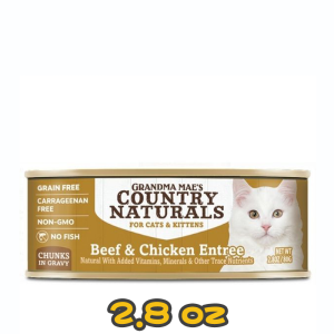 [將會停產] [COUNTRY NATURALS] 貓用 牛肉走地雞角切肉塊配方全貓罐頭 BEEF & CHICKEN CHUNKS DINNER Cat Canned Food 2.8oz