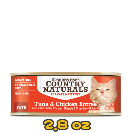 [COUNTRY NATURALS] 貓用 吞拿魚走地雞肉泥配方全貓罐頭 TUNA & CHICKEN ENTREE Cat Canned Food 2.8oz