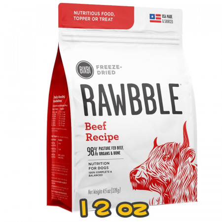 [RAWBBLE] 犬用 Beef Recipe 牛肉配方冷凍脫水鮮肉全犬狗糧 12oz