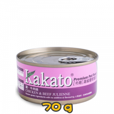 [Kakato 卡格] 貓/犬用 CHICKEN & BEEF JULIENNE 雞肉及牛肉絲貓狗罐頭 70g