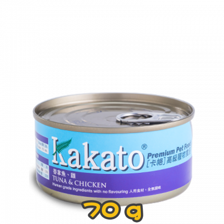 [Kakato 卡格] 貓/犬用 TUNA & CHICKEN 吞拿魚及雞肉貓狗罐頭 70g