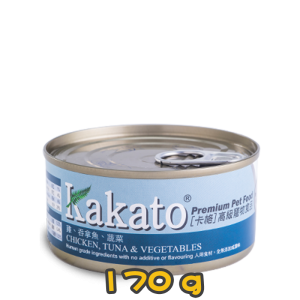 [Kakato 卡格] 貓/犬用 CHICKEN, TUNA & VEGETABLES 雞肉、吞拿魚及蔬菜貓狗罐頭 170g