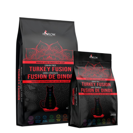 [HARLOW BLEND] 貓用 無穀物火雞,海洋鱈魚及蔬果全貓乾糧 Grain-Free Blend Turkey Fusion 4lbs