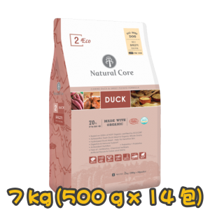 [Natural Core] 狗用 ECO2 鴨肉有機全犬狗糧 CANINE DUCK & SWEET POTATO FORMULA DUCK 7kg (500g x14包) (鴨肉及蕃薯味，細粒)