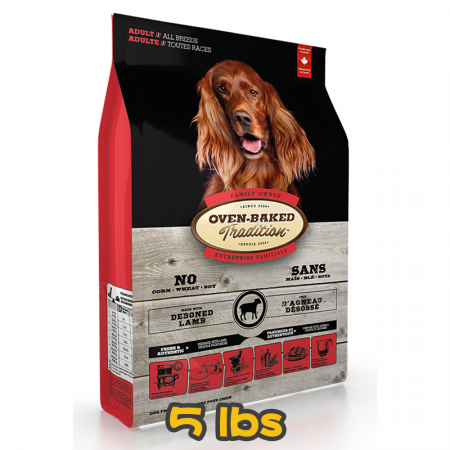 [OVEN-BAKED 奧雲寶] 犬用 紐西蘭羊肉配方成犬狗乾糧 ADULT MADE WITH DEBONED LAMB 5lbs (大粒)