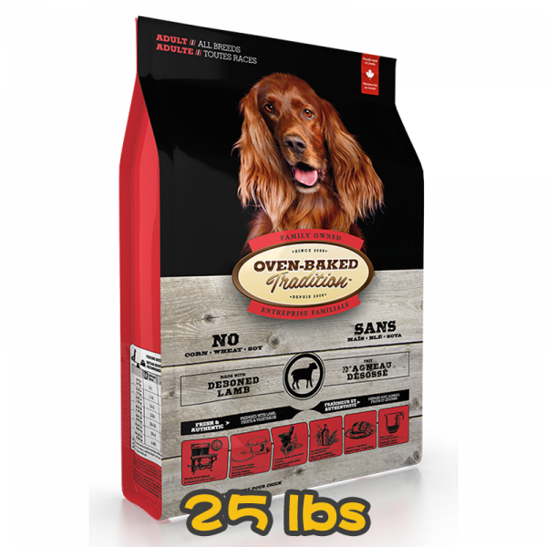 [OVEN-BAKED 奧雲寶] 犬用 紐西蘭羊肉配方成犬狗乾糧 ADULT MADE WITH DEBONED LAMB 25lbs (大粒)