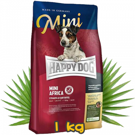 [HAPPY DOG] 犬用 小型犬非洲鴕鳥肉無穀物配方小型犬乾糧 Supreme Mini Africa Grainfree 1kg