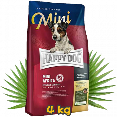 [HAPPY DOG] 犬用 小型犬非洲鴕鳥肉無穀物配方小型犬乾糧 Supreme Mini Africa Grainfree 4kg