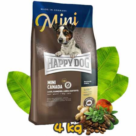 [HAPPY DOG] 犬用 小型犬加拿大三文魚兔肉羊肉無穀物高能量配方小型犬乾糧 Supreme Mini Canada Grainfree 4kg