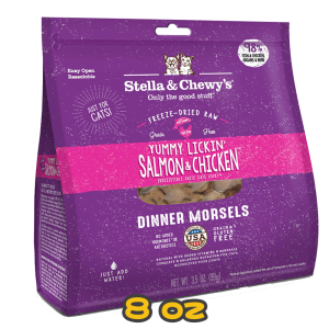 [Stella&Chewy's] 貓用 凍乾生肉主糧 舔舌之選(三文魚及雞肉配方) 全貓乾糧 Freeze Dried Raw Yummy Lickin Salmon & Chicken Dinner Morsels 8oz