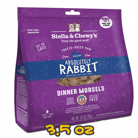 [Stella&Chewy's] 貓用 凍乾生肉主糧 極度兔惑(兔肉配方) 全貓乾糧 Freeze Dried Raw Absolutely Rabbit Dinner Morsels 3.5oz