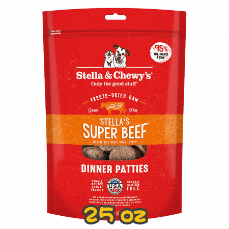 [Stella&Chewy's] 犬用 凍乾生肉主糧 牛魔王(牛肉配方) 全犬乾糧 Freeze Dried Raw Super Beef Dinner Patties 25oz