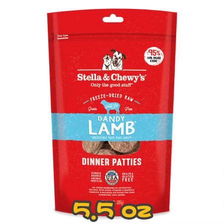[Stella&Chewy's] 犬用 凍乾生肉主糧 羊羊得意(羊肉配方) 全犬乾糧 Freeze Dried Raw Dandy Lamb Dinner Patties 5.5oz