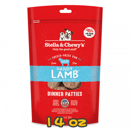 [Stella&Chewy's] 犬用 凍乾生肉主糧 羊羊得意(羊肉配方) 全犬乾糧 Freeze Dried Raw Dandy Lamb Dinner Patties 14oz