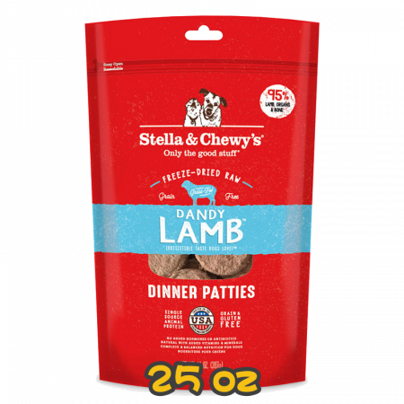 [Stella&Chewy's] 犬用 凍乾生肉主糧 羊羊得意(羊肉配方) 全犬乾糧 Freeze Dried Raw Dandy Lamb Dinner Patties 25oz