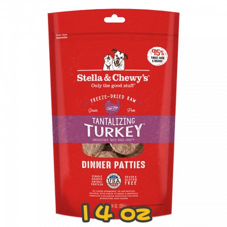 [Stella&Chewy's] 犬用 凍乾生肉主糧 火雞誘惑 (火雞肉配方) 全犬乾糧 Freeze Dried Raw Tantalizing Turkey Dinner Patties 14oz
