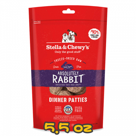 [Stella&Chewy's] 犬用 凍乾生肉主糧 極度兔惑 (兔肉配方) 全犬乾糧 Freeze Dried Raw Absolutely Rabbit Dinner Patties 5.5oz