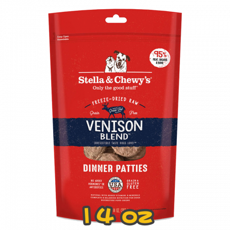 [Stella&Chewy's] 犬用 凍乾生肉主糧 小鹿撞羊(鹿肉羊肉配方) 全犬乾糧 Freeze Dried Raw Venison Blend Dinner Patties 14oz