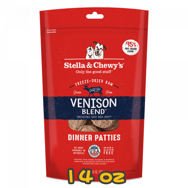 [Stella&Chewy's] 犬用 凍乾生肉主糧 小鹿撞羊(鹿肉羊肉配方) 全犬乾糧 Freeze Dried Raw Venison Blend Dinner Patties 14oz