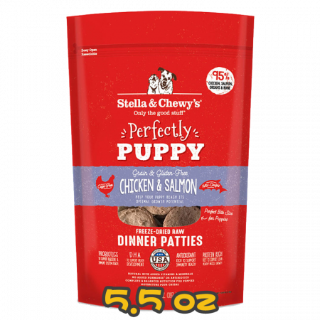 [Stella&Chewy's] 犬用 凍乾生肉主糧 狗BB系列(雞肉及三文魚配方) 幼犬乾糧 Freeze Dried Raw Perfectly Puppy Chicken & Salmon Dinner Patties 5.5oz