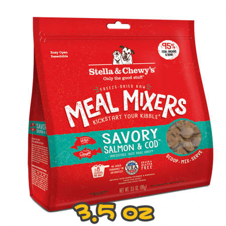 [Stella&Chewy's] 犬用 乾糧伴侶 海洋伴侶(三文魚及鱈魚肉配方) 全犬乾糧 Freeze Dried Raw Savory Salmon & Cod Meal Mixers 3.5oz