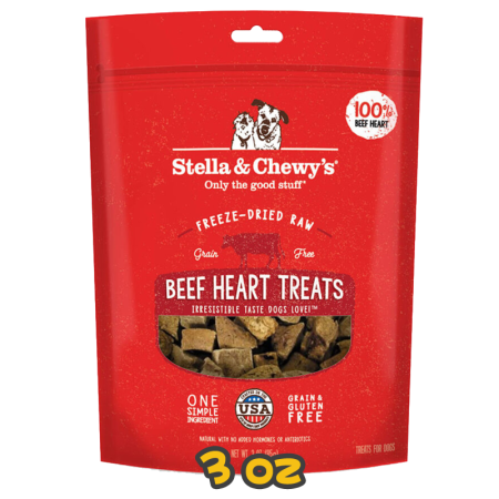 [Stella&Chewy's] 犬用 凍乾生內臟小食系列 牛心 全犬乾糧 Freeze Dried Raw Beef Heart Treats 3oz