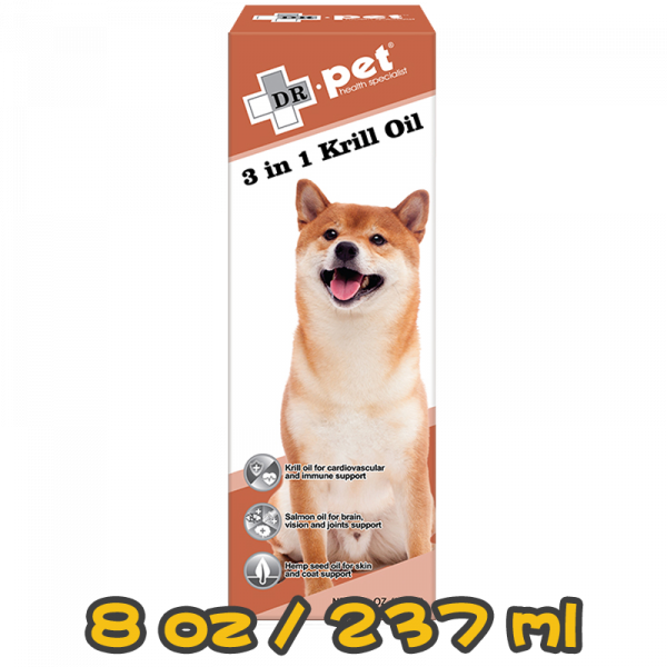 [Dr.pet] 犬貓用 3合1深海磷蝦油 3 in 1 Krill Oil-8oz/237ml