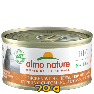 [almo nature] 貓用 HFC Natural 天然貓罐頭雞肉芝士 全貓濕糧 Chicken With Cheese Flavour 70g