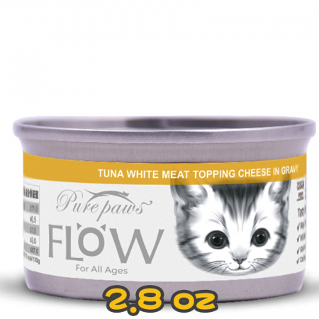 [PurePaws] 貓用 高湯海鮮系列吞拿魚+芝士全貓濕糧  TUNA WHITE MEAT TOPPING CHEESE IN GRAVY FLOW For All Ages 2.8oz