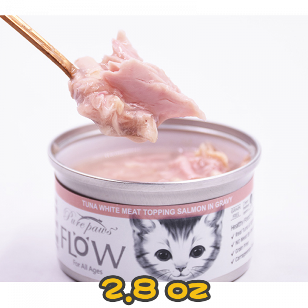 [PurePaws] 貓用 高湯海鮮系列吞拿魚+三文魚全貓濕糧  TUNA WHITE MEAT TOPPING SALMON IN GRAVY FLOW For All Ages 2.8oz