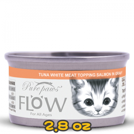 [PurePaws] 貓用 高湯海鮮系列吞拿魚+三文魚全貓濕糧  TUNA WHITE MEAT TOPPING SALMON IN GRAVY FLOW For All Ages 2.8oz