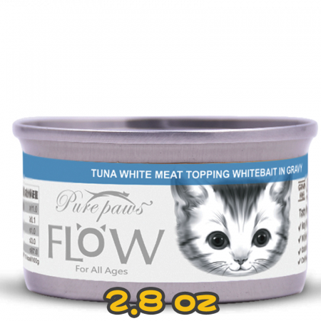 [PurePaws] 貓用 高湯海鮮系列吞拿魚+白飯魚全貓濕糧  TUNA WHITE MEAT TOPPING WHITEBAIT IN GRAVY FLOW For All Ages 2.8oz