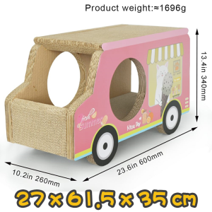 雪糕車瓦通紙貓抓板(藍色/粉紅色) Ice Cream Car Corrugated Paper Cat  Scratcher