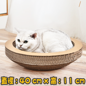 碗型瓦通紙貓抓板-(附貓草) Large bowl-shaped paper cat scratcher