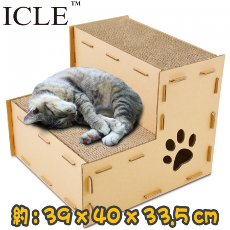 [ICLE] 兩層樓梯瓦通紙貓抓板 Two-layer paper cat scratcher