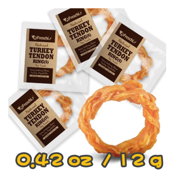 [A Freschi srl 艾富鮮] 天然火雞筋甜甜圈狗小食(Size S) Natural Turkey Tendon Ring Dog Snacks-0.42oz/12g