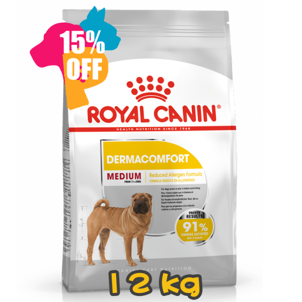 [ROYAL CANIN 法國皇家] 犬用 Medium Dermacomfort Adult 中型犬皮膚舒緩加護配方成犬乾糧 12kg