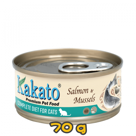 [Kakato 卡格] 貓用 三文魚及翡翠貽貝貓主食罐頭 Complete Diet Tinned Food Salmon & Mussel for cats - all life stages -70g