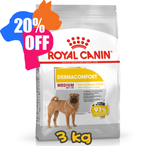 [ROYAL CANIN 法國皇家] 犬用 Medium Dermacomfort Adult 中型犬皮膚舒緩加護配方成犬乾糧 3kg