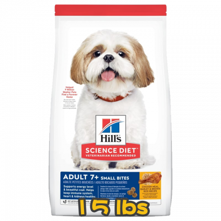 [Hill's 希爾思] 犬用 Science Diet® ADULT 7+ SMALL BITES CHICKEN MEAL, BARLEY & RICE RECIPE 7歲或以上高齡犬細粒乾糧 15lbs (雞肉,大麥&飯味) (細粒)