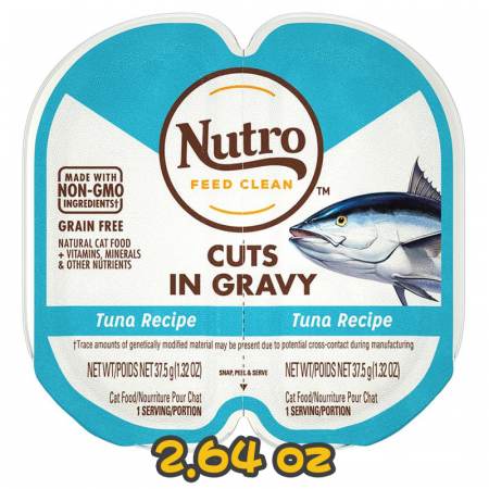 [清貨] [Nutro FEED CLEAN] 貓用 Cat Range 濃汁肉塊吞拿魚 成貓濕糧 Perfect Portion CIG Tuna 2.64oz
