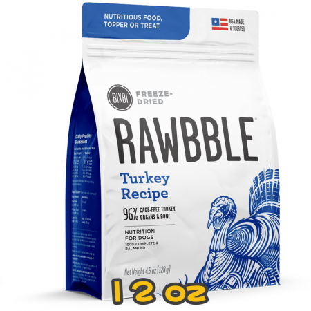 [RAWBBLE] 犬用 Turkey Recipe 火雞配方冷凍脫水鮮肉全犬狗糧 12oz