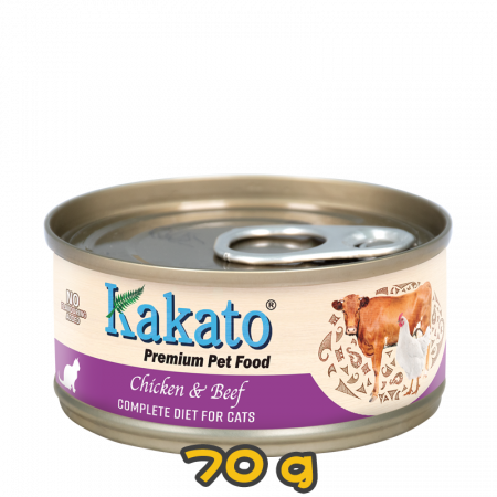 [Kakato 卡格] 貓用 雞肉及牛肉貓主食罐頭 Complete Diet Tinned Food- Chicken & Beef for cats -all life stages -70g