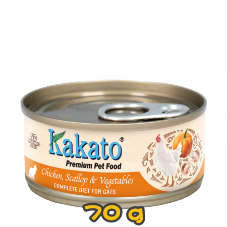 [Kakato 卡格] 貓用 雞、扇貝、蔬菜主食罐頭 Complete Diet Tinned Food- Chicken, Scallop & Vegetables for cats -all life stages -70g