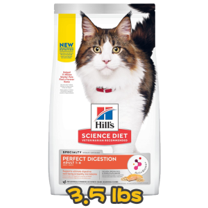 [Hill's 希爾思] 貓用 Science Diet® ADULT Perfect Digestion Salmon RECIPE 1至6歲完美消化三文魚糙米及全燕麥專用配方成貓乾糧 3.5lbs (三文魚味)