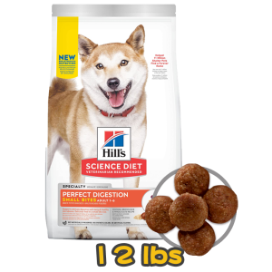 [Hill's 希爾思] 犬用 Science Diet® ADULT PERFECT DIGESTION SMALL BITES CHICKEN RECIPE 1歲或以上完美消化小型成犬乾糧 12lbs (雞肉糙米及全燕麥) 